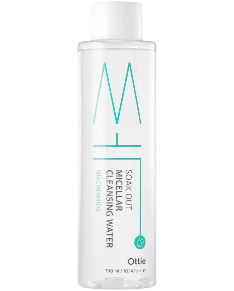 Ottie, Soak Out, Cleansing & Soothing, Micellar Water, Sensitive, 300 ml